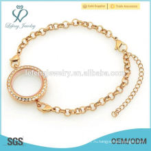 Мода новый стиль розового золота из нержавеющей стали кристалл жемчужина цепи браслеты дизайн для девочек